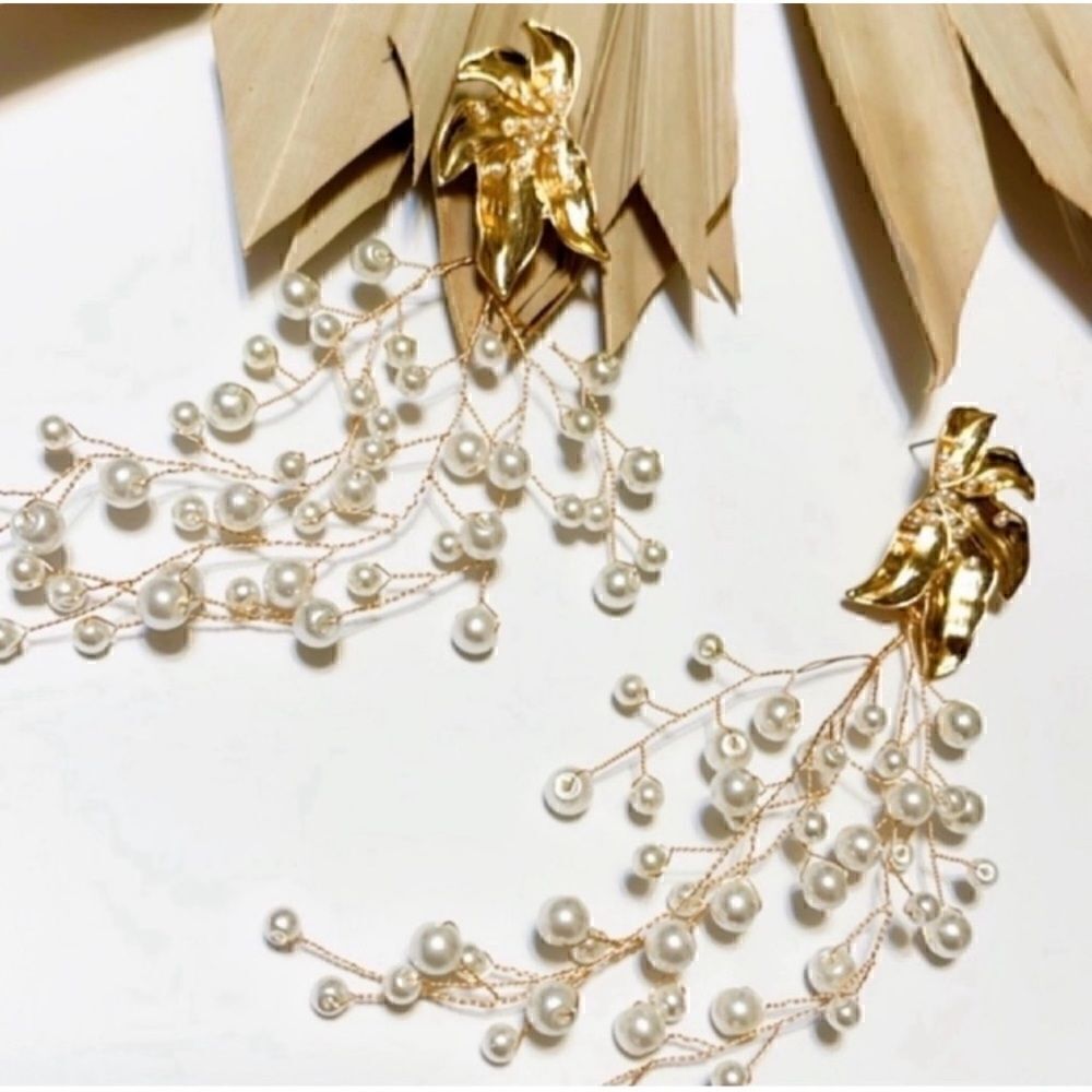 Flower statement earrings #211